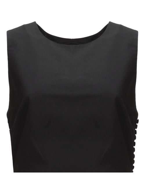 Top in misto cotone nero girocollo Federica Tosi | FTE24TP1540002